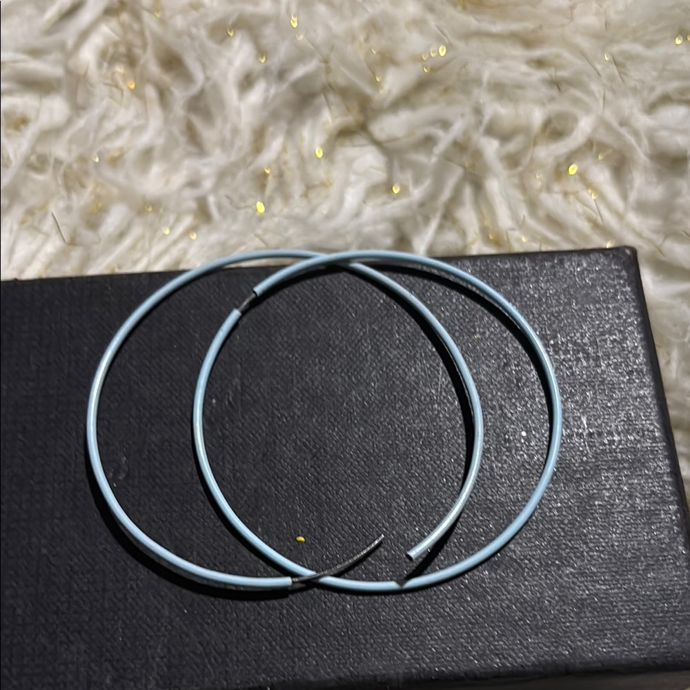 Light Blue Hoop Earrings